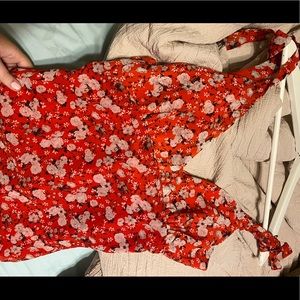 Brand new red zara floral maxi dress